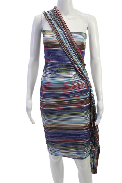 Mia Vesper Womens Bodycon Strapless Multicolor Rayon Short Dress Size S