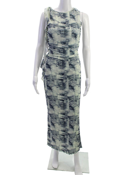 Isalis Women Multicolor Geometric Maxi Set Sleeveless Round Neck Size S
