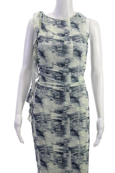 Isalis Women Multicolor Geometric Maxi Set Sleeveless Round Neck Size S