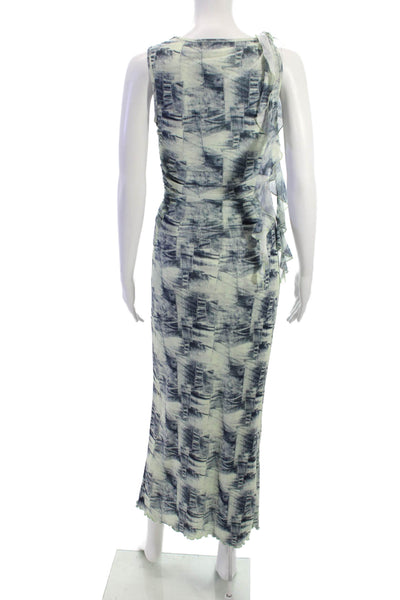 Isalis Women Multicolor Geometric Maxi Set Sleeveless Round Neck Size S
