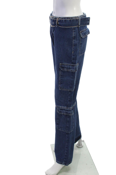 Zara Womens High Rise Straight Jeans Blue Size 6