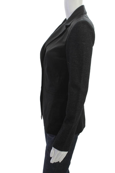 Derek Lam Womens Blazer Black Wool Button Long Sleeve Size 2