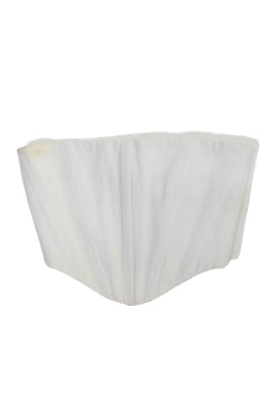 Natalie Rolt Womens Underbust Corset Strapless White Cotton Hook & Eye Size 1
