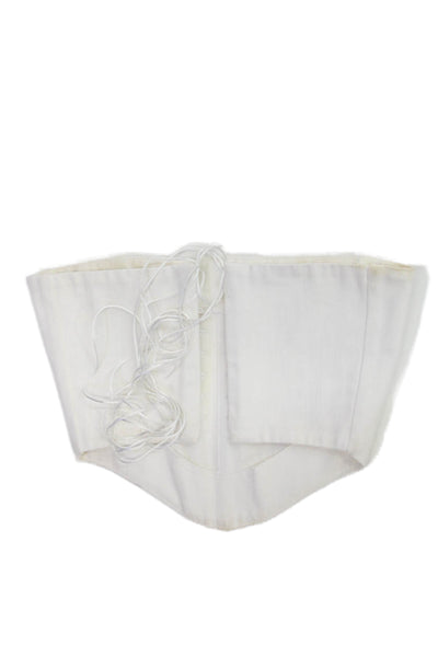 Natalie Rolt Womens Underbust Corset Strapless White Cotton Hook & Eye Size 1