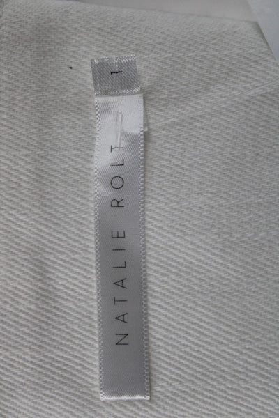Natalie Rolt Womens Underbust Corset Strapless White Cotton Hook & Eye Size 1