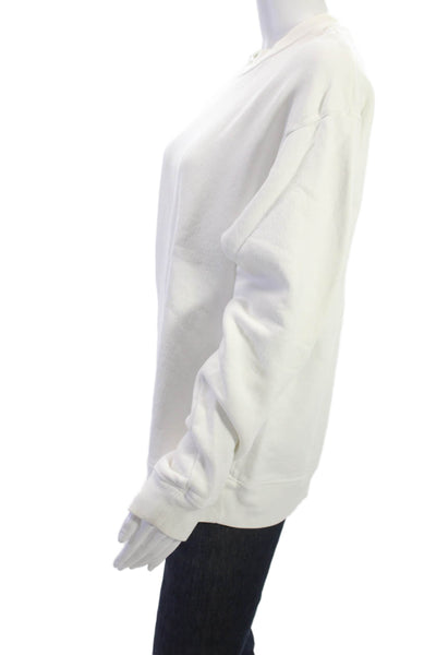 Cotton Citizen Womens White Pullover Sweatshirt Crew Long Sleeve Size M