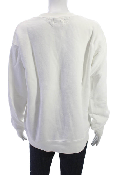 Cotton Citizen Womens White Pullover Sweatshirt Crew Long Sleeve Size M