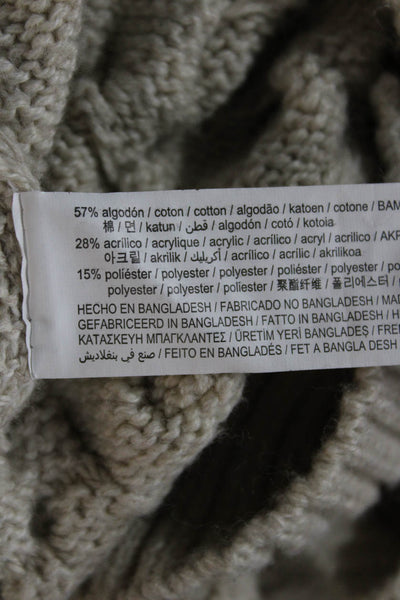 Zara Girls Button Front V Neck Knit Sweater Vest Beige Size 13-14