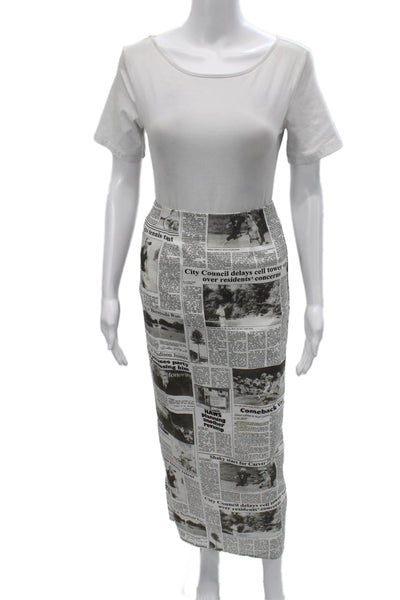 Princess Polly Women White Midi Straight Pencil Skirt Size 2
