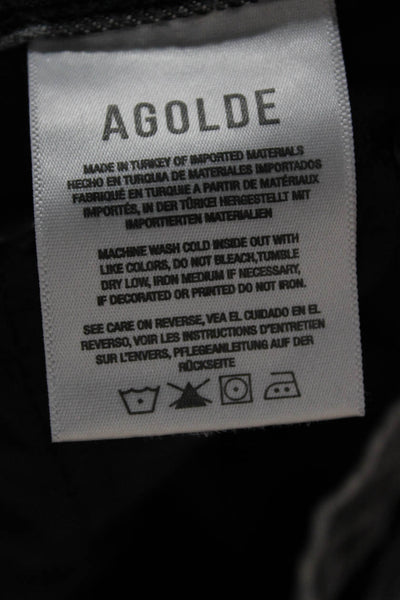 Agolde Women Tapered Jeans Gray Mid Rise Button Size 24