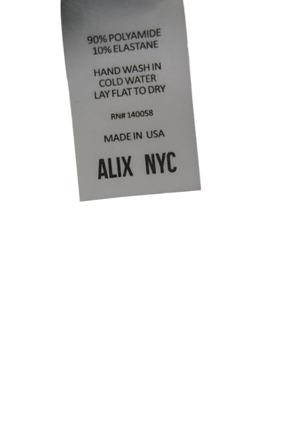 ALIX NYC Womens Black V Neck Long Sleeve One Piece Bodysuit Polyamide Size S