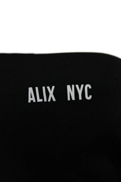 ALIX NYC Womens Black V Neck Long Sleeve One Piece Bodysuit Polyamide Size S