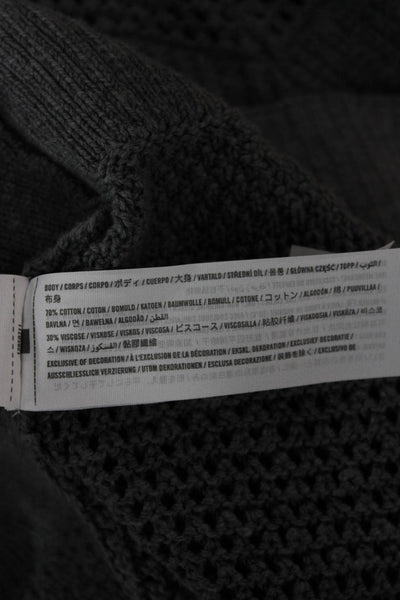 Abercrombie & Fitch Mens Cardigan Gray Cotton Collared Long Sleeve Size M