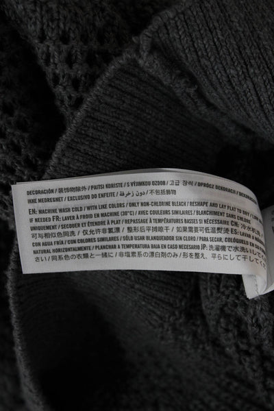 Abercrombie & Fitch Mens Cardigan Gray Cotton Collared Long Sleeve Size M