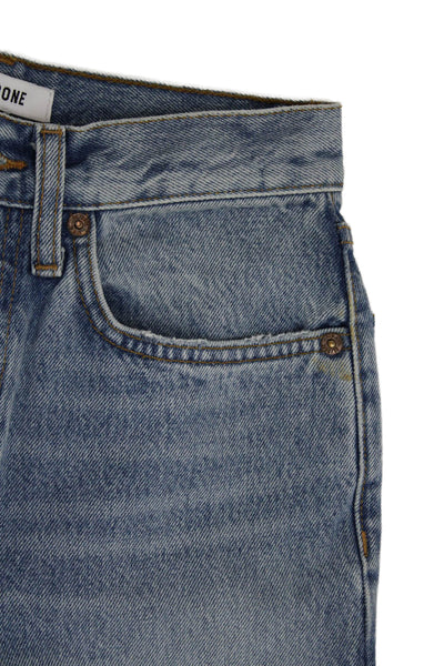 Re/Done Women Straight Blue Cotton Mid Rise Jeans Size 23