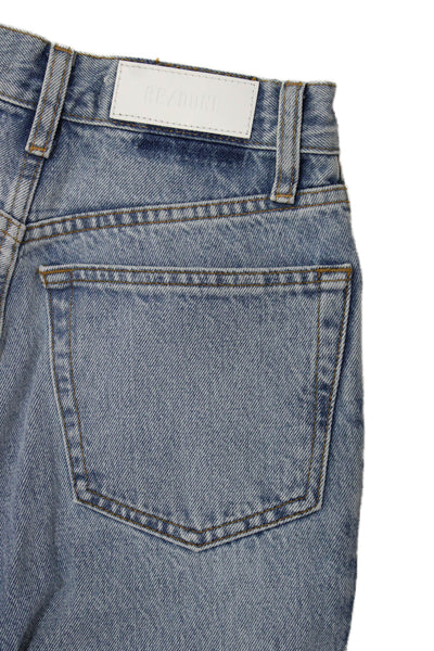 Re/Done Women Straight Blue Cotton Mid Rise Jeans Size 23