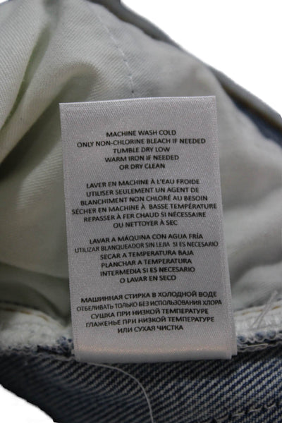Re/Done Women Straight Blue Cotton Mid Rise Jeans Size 23