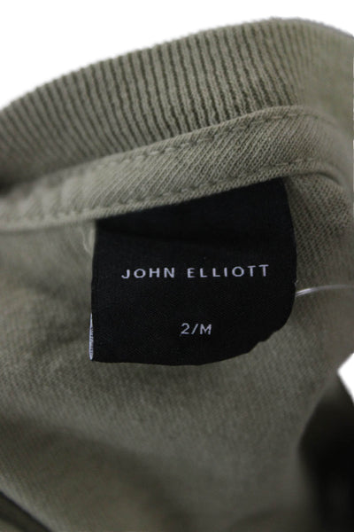 John Elliott Mens T-Shirt Green Cotton Crew Neck Short Sleeve Size M