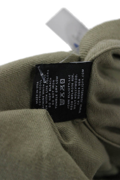 John Elliott Mens T-Shirt Green Cotton Crew Neck Short Sleeve Size M
