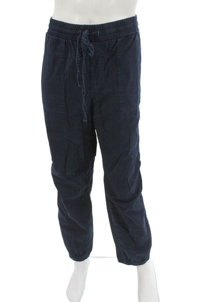 Monrow Unisex Adults Jogger Pants Blue Cotton Drawstring Solid Size XL