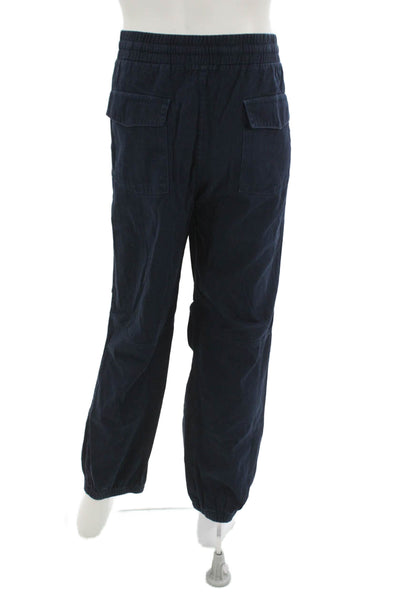 Monrow Unisex Adults Jogger Pants Blue Cotton Drawstring Solid Size XL