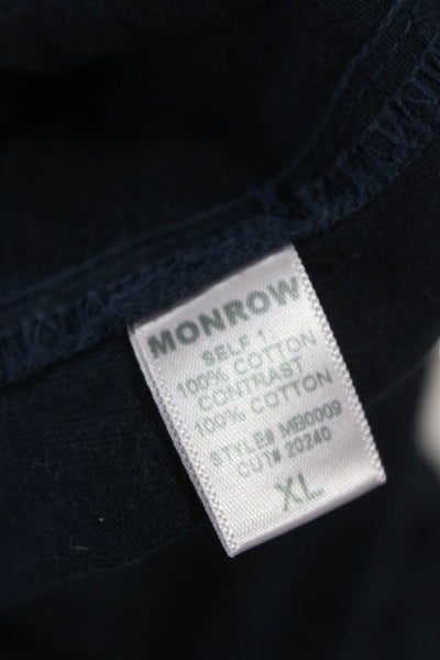 Monrow Unisex Adults Jogger Pants Blue Cotton Drawstring Solid Size XL