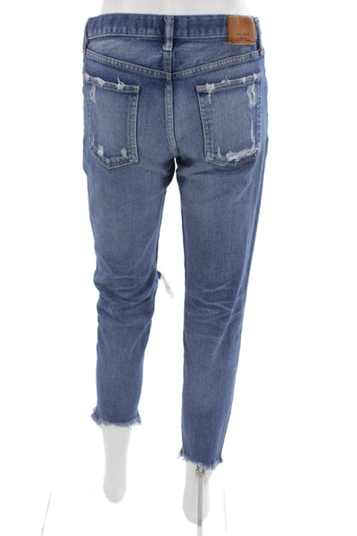 Moussy Womens Cropped Jeans Blue High Rise Cotton Size 27