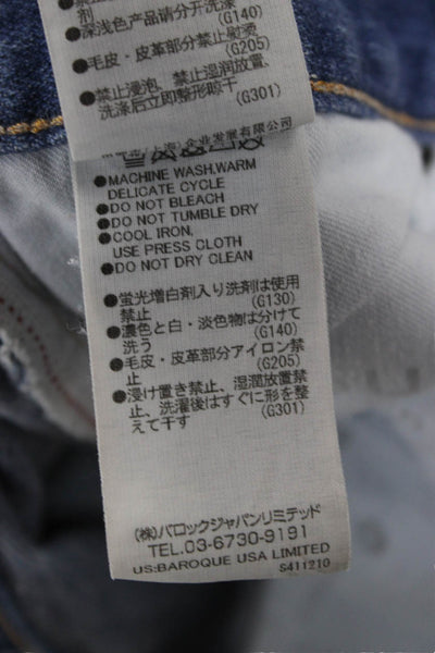 Moussy Womens Cropped Jeans Blue High Rise Cotton Size 27