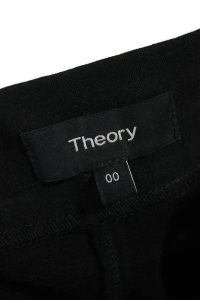 Theory Womens Ankle Pants Black Polyester Pull On Size 00