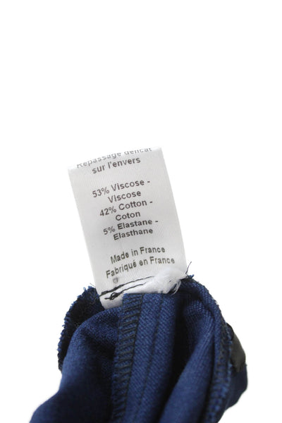 Joseph Women Jeggings Blue Solid Viscose Cotton Blend Size 34