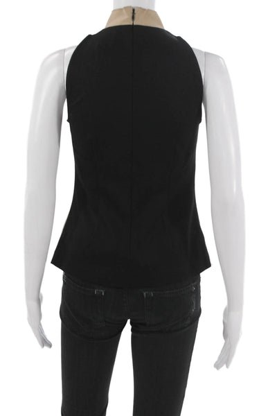 Derek Lam Womens Beige Colorblock Halter Acetate Sleeveless Basic Tank Size 0