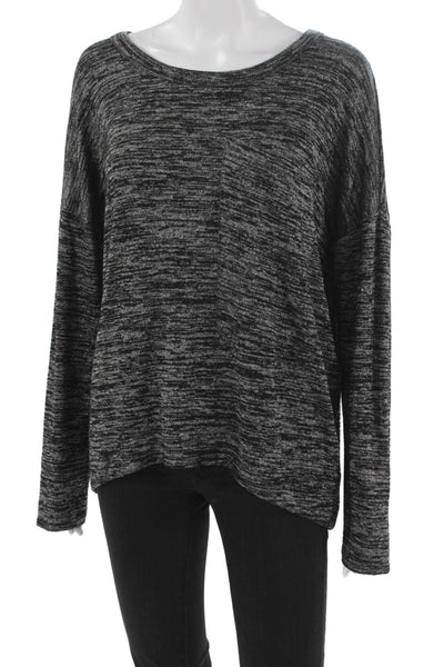 Rag & Bone Jean Womens Black Rayon Scoop Neck Long Sleeve Basic T-Shirt Size S