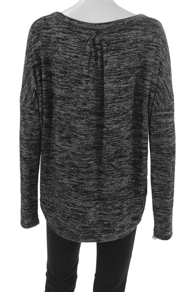 Rag & Bone Jean Womens Black Rayon Scoop Neck Long Sleeve Basic T-Shirt Size S