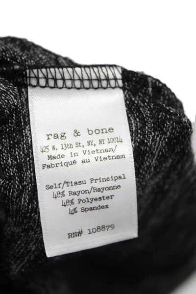 Rag & Bone Jean Womens Black Rayon Scoop Neck Long Sleeve Basic T-Shirt Size S