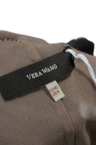 Vera Wang Women Silk Sleeveless Cowl Neck Tunic Blouse Gray Pullover Size 6