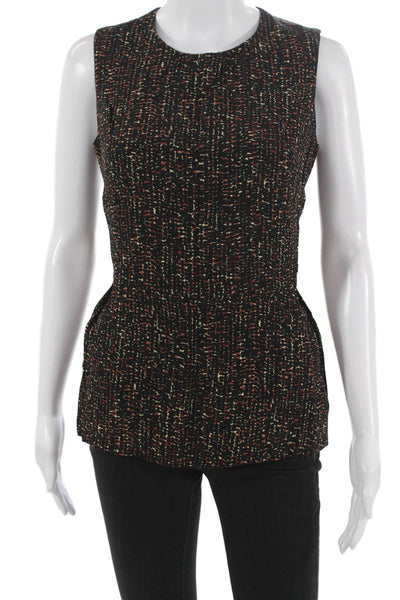 Derek Lam Womens Tunic Black Geometric Round Neck Sleeveless Size 2