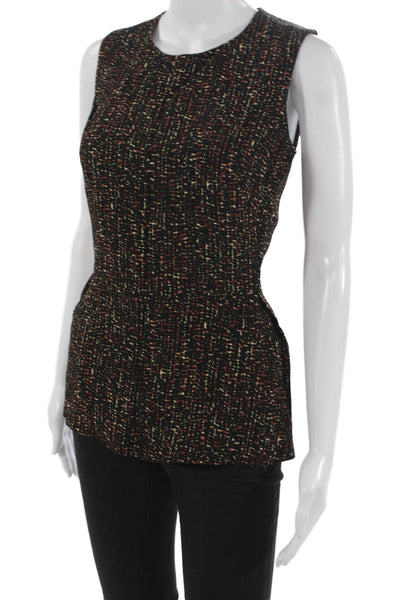 Derek Lam Womens Tunic Black Geometric Round Neck Sleeveless Size 2