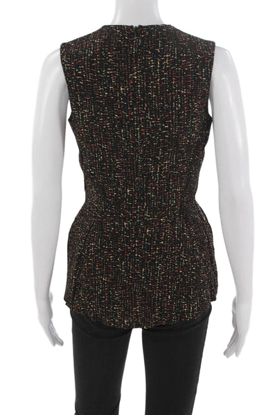 Derek Lam Womens Tunic Black Geometric Round Neck Sleeveless Size 2