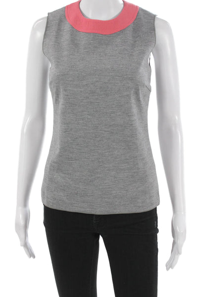 Derek Lam Women Wool Gray Basic Tank Round Neck Sleeveless Size 0