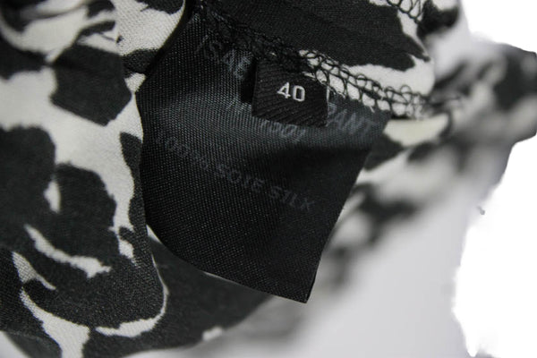 Isabel Marant Women Silk Animal Print Jogger Pants Black Size 40