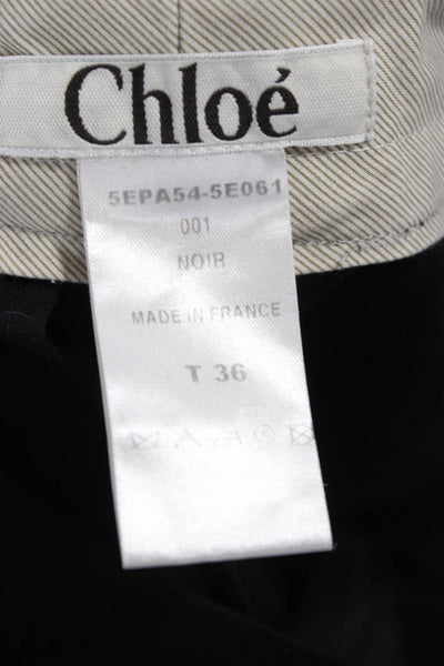 Chloe Womens Black Cotton Dress Pants Zip Inseam 30 Size 36