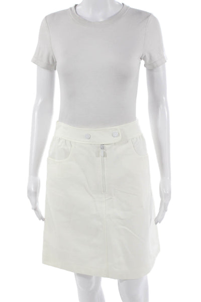 Michael Kors Women Straight Pencil Skirt White Knee-Length Size 2
