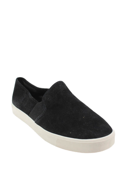 Vince Womens Suede Slip-On Platform Casual Sneakers Black Size 8.5