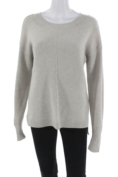 Wilfred Free Womens Merino Geometric Crew Neck Sweater Gray Size S