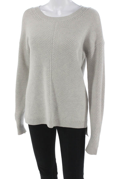 Wilfred Free Womens Merino Geometric Crew Neck Sweater Gray Size S