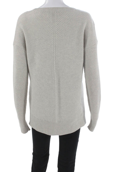 Wilfred Free Womens Merino Geometric Crew Neck Sweater Gray Size S