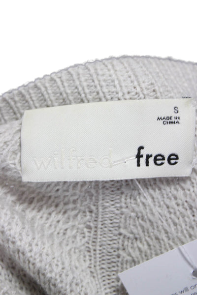 Wilfred Free Womens Merino Geometric Crew Neck Sweater Gray Size S