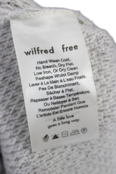 Wilfred Free Womens Merino Geometric Crew Neck Sweater Gray Size S