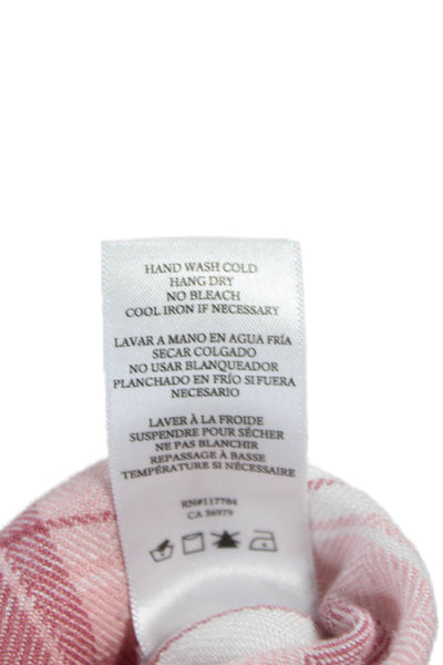 Rails Women Basic Collared Button-Up Rayon Pink Long Sleeve Size M