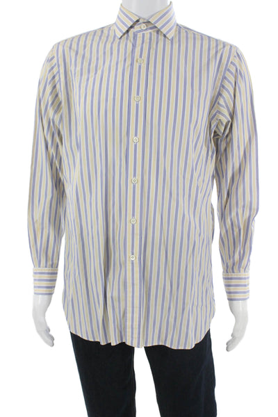 Polo Ralph Lauren Mens Striped Collared Button-Down Shirt Multicolor Size 33